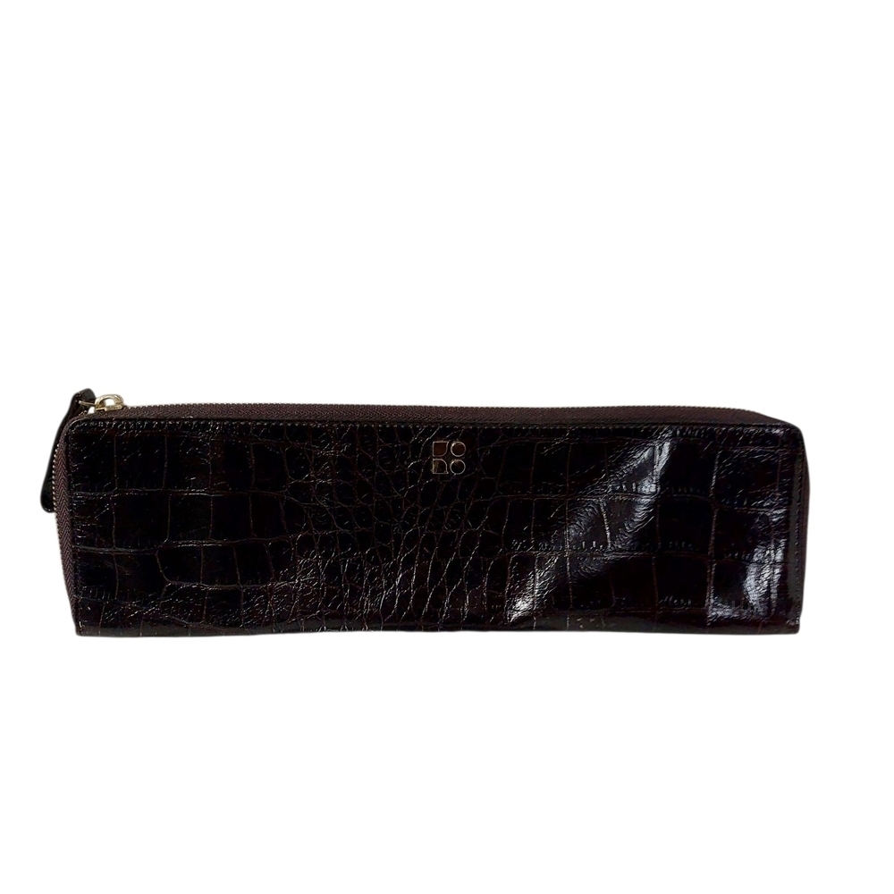 Kate Spade Dark Brown Embossed Pouch